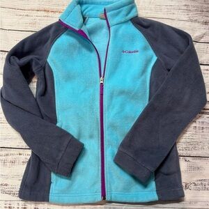 Columbia Turquoise and Charcoal Fleece Jacket